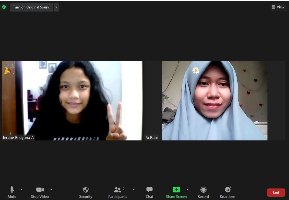Sesi online — screen sharing desain real-time